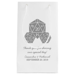 Grått D20 Dice Bröllop Gift Bag