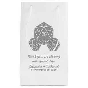 Grått D20 Dice Bröllop Gift Bag