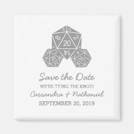 Grått D20 Dice Spara datum magneter