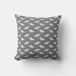 Grått Dachshund-accent PIllow Kudde