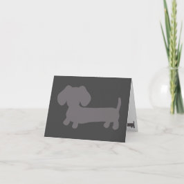 Grått Dachshund Masculine Note Card Kort