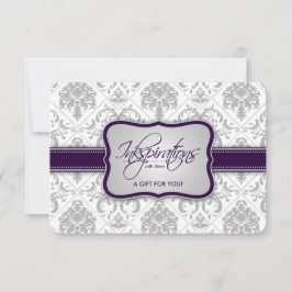 Grått Damask and Eggplant Lila Gift Certificate