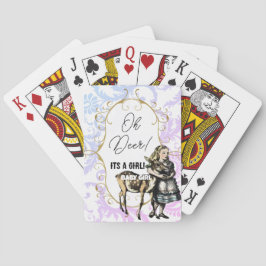Grått Damask Lila Alice Oh Hjort Flicka Casinokort