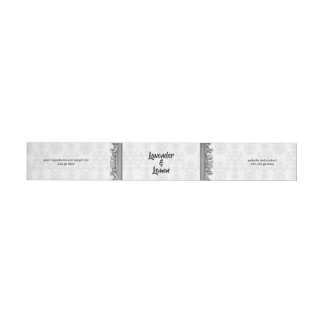Grått Damask Wrap Silver Ram runt Soap Pub Etikettband