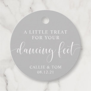 Grått Dancing Feet Flip Flop Wedding-Märkre Gåvor Etiketter