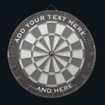Grått Dartboard med anpassningsbar text Darttavla<br><div class="desc">Grått-rityta och två anpassningsbar.</div>