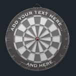 Grått Dartboard med anpassningsbar text Darttavla<br><div class="desc">Grått-rityta och två anpassningsbar.</div>