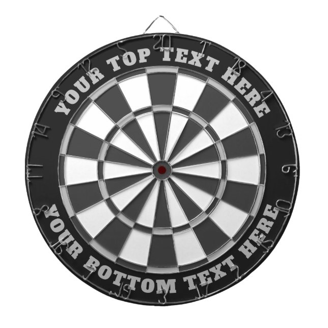 Grått Dartboard med Anpassningsbar Text Darttavla (Framsidan)