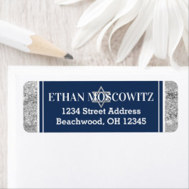 Grått, David Pub Mitzvahs vita stjärna Returadress Etikett