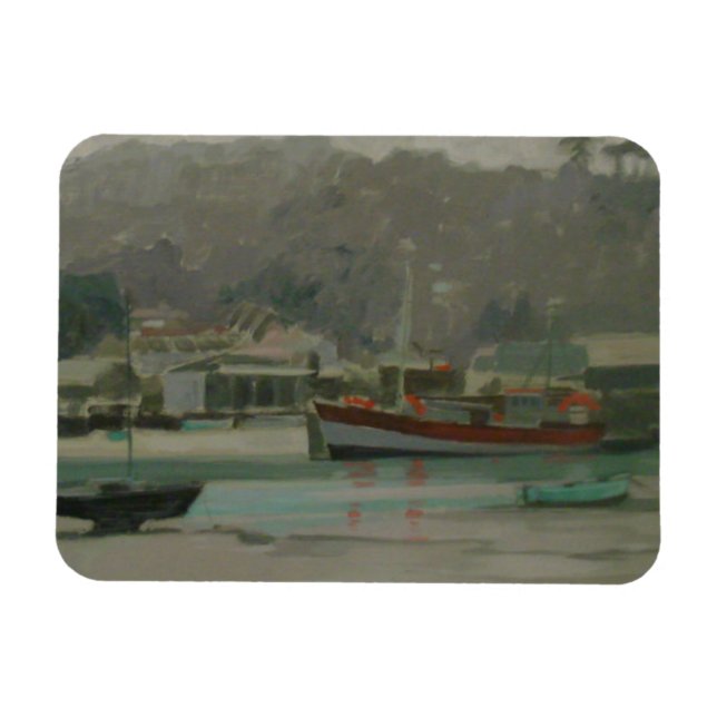 Grått Day Fisherman's Quay Magnet (Horisontell)