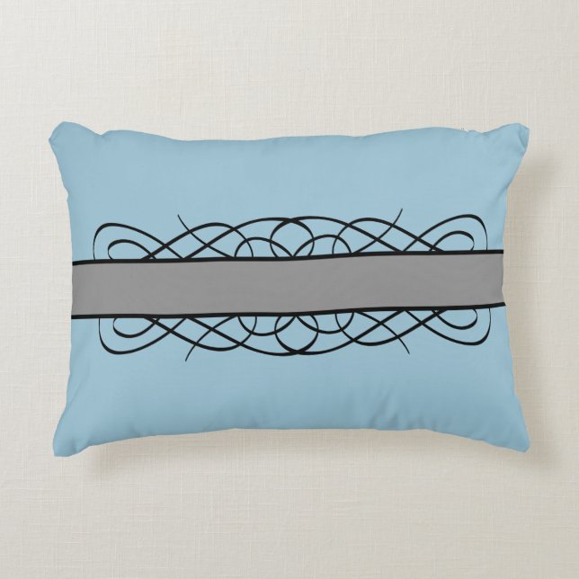 Grått Deco-blomma dekorfärg Prydnadskudde (Framsidan)