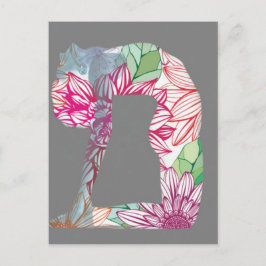 Grått Deco Blommigt Yoga Series Vykort