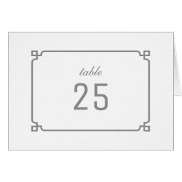 Grått Deco-Chic, Bordsnummer Hälsningskort