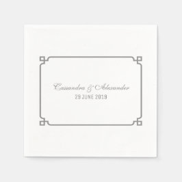 Grått Deco Chic Bröllop Pappersservett