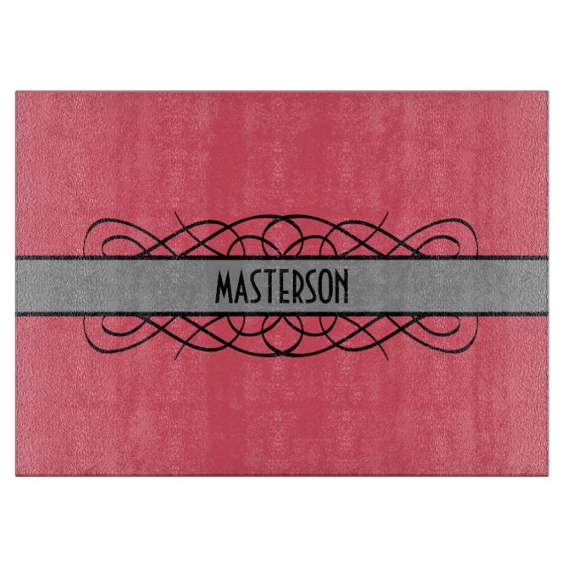 Grått Deco Flourish Cutter Board (Framsidan)