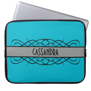 Grått Deco Flourish Laptop sleeve
