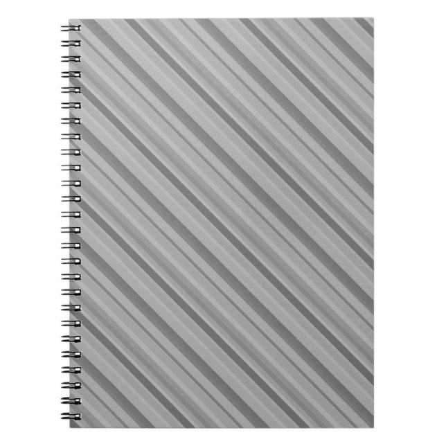 Grått diagonal rand anteckningsbok med spiral (Framsidan)