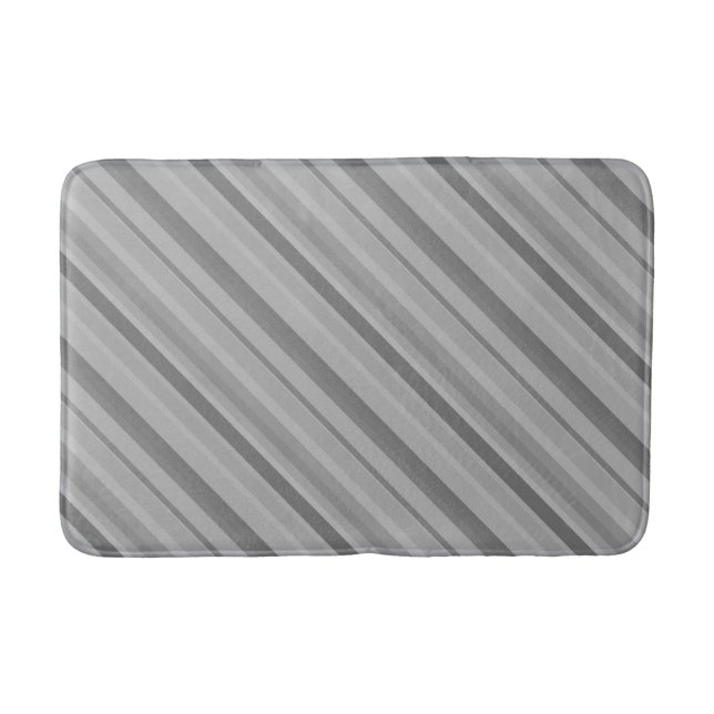 Grått diagonal rand badrumsmatta (Framsidan)