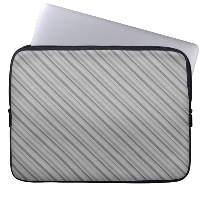 Grått diagonal rand laptop sleeve (Framsidan)