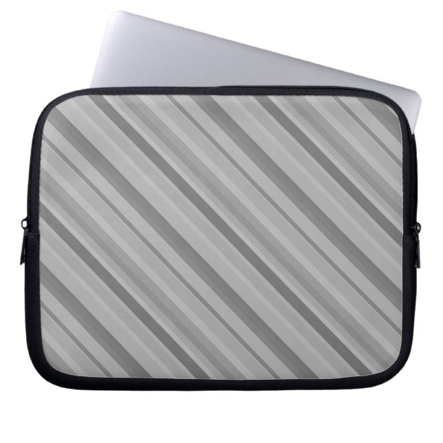 Grått diagonal rand laptop sleeve (Framsidan)