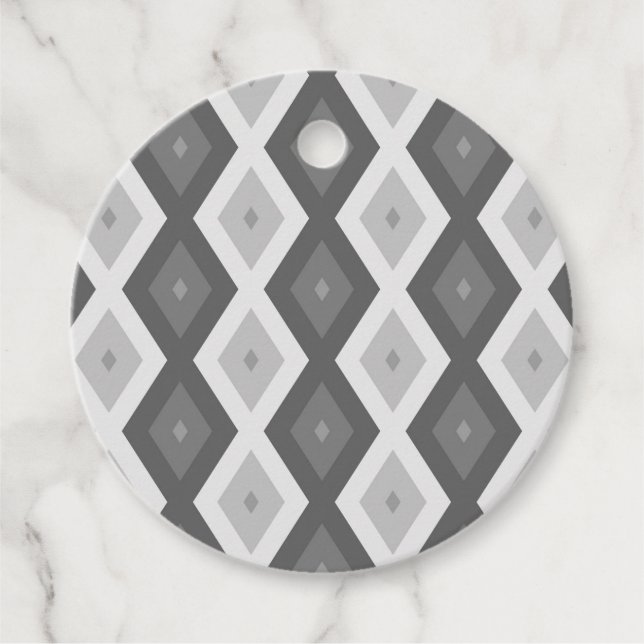 Grått diamant mönster gåvor etiketter (Framsida)
