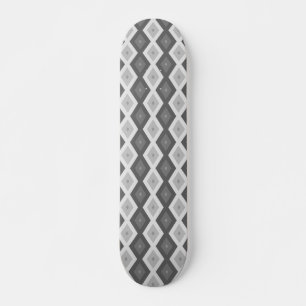 Grått diamant mönster mini skateboard bräda 18,5 cm