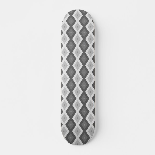 Grått diamant mönster mini skateboard bräda 18,5 cm (Framsida)
