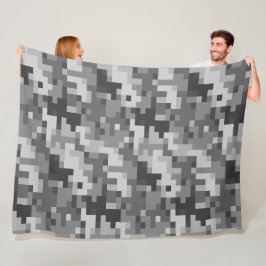 Grått Digital Camouflage Fleece Blanket