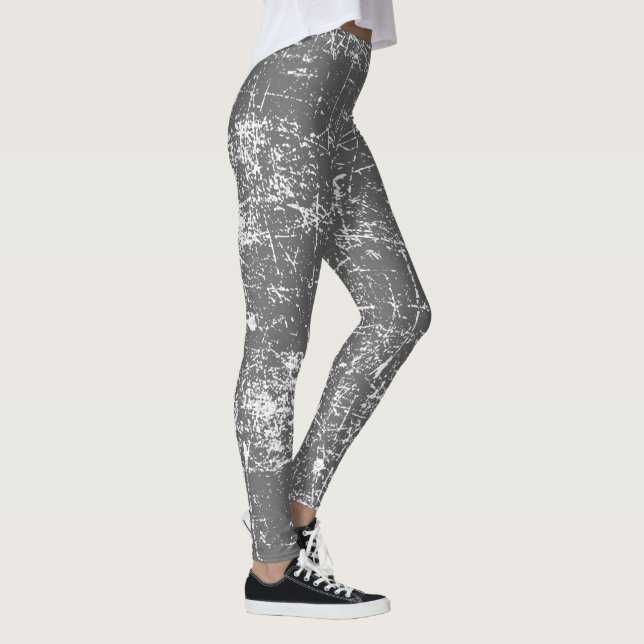 Grått Distress-utseende Leggings (Höger)