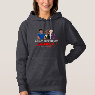 Grått District Agency Hoodie T Shirt