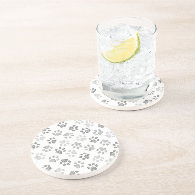 Grått doodle tass avtryck underlägg (Sidan)