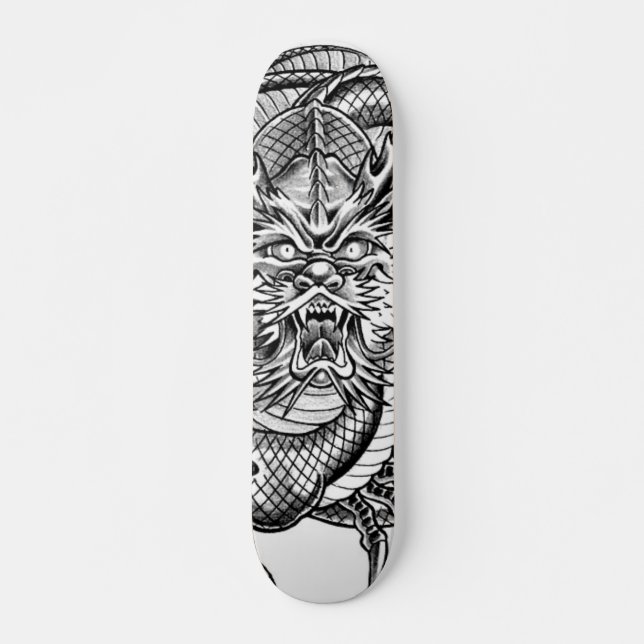 grått dragon old school skateboard bräda 18 cm (Framsida)