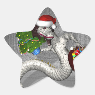 Grått Dragon Stjärnformat Klistermärke