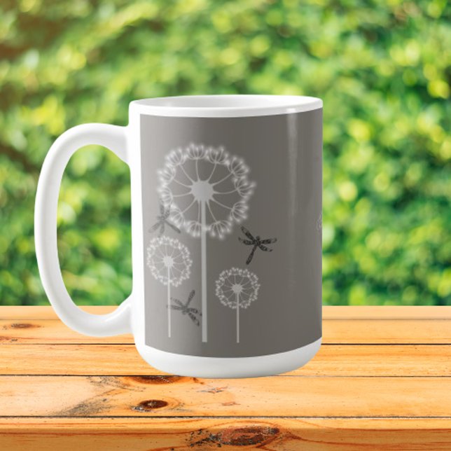 Grått Dragonflies Coffee Mugg (Gray Dragonflies Coffee Mug)