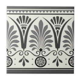 Grått Dresser Art Minton Palmette 1880 Tile Repro Kakelplatta