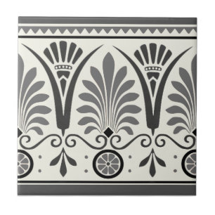 Grått Dresser Art Minton Palmette 1880 Tile Repro Kakelplatta