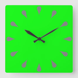 Grått-droppar Fyrkantig Klocka