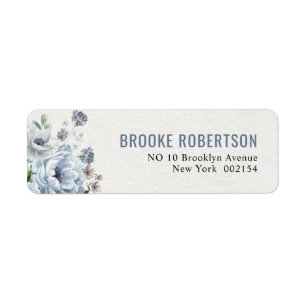 Grått Dusty Blue Winter Rustic Bröllop Returadress Etikett