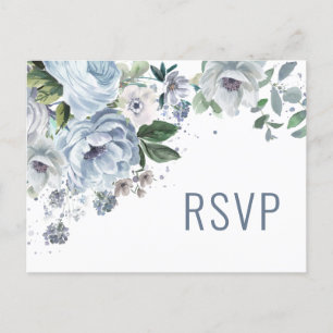 Grått Dusty Blue Winter Wedding OSA Pos Vykort