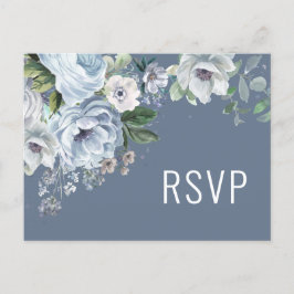Grått Dusty Blue Winter Wedding OSA Pos Vykort