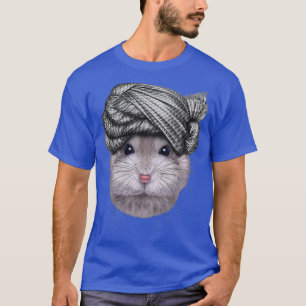 Grått Dwarf Hamster med turban Head Wrap T Shirt
