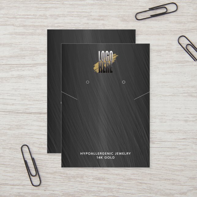 Grått Earring necklace Visning Logotyp Social Medi Visitkort (Fram/Back In Situ)