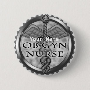 Grått eart ObGyn Nurse Knapp