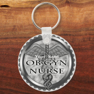 Grått eart ObGyn Nurse Nyckelring