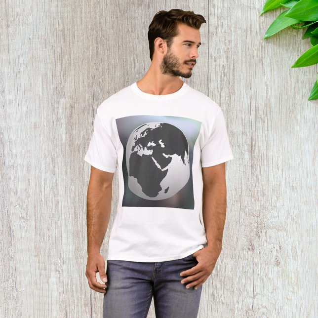 Grått Earth Globe T-Shirt (Skapare uppladdad)
