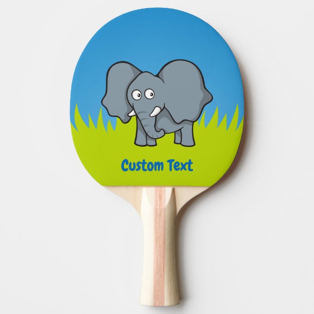 Grått-elefant tecknad ping pong-paddor pingisracket (Framsidan)