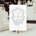 Grått Elegant Fransk Viktorian Blommigt Vapensköld Bordsnummer<br><div class="desc">Klassisk Fransk segrare grått blommigt vapensköld bordsnummer. Om du vill ha en mer avancerad anpassning av den här designen klickar du på knappen DESIGN VERKTYG ovan!</div>