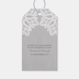 Grått Elegant Snöre Gift-Märkre Presentetikett