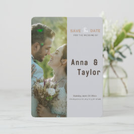 Grått Elegant Spara datuminbjudan Spara Datumet