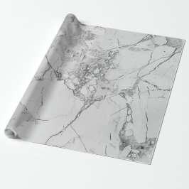 Grått Elegant Swirls "Marble Struktur" Wrapping Pa Presentpapper